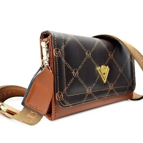 Valentino Orlandi Status Print crossbody with VO hardware! NWT! - Picture 2 of 5